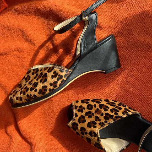 Leather Leopard Print wedges - viva Las Vegas! - Picture 3 of 7